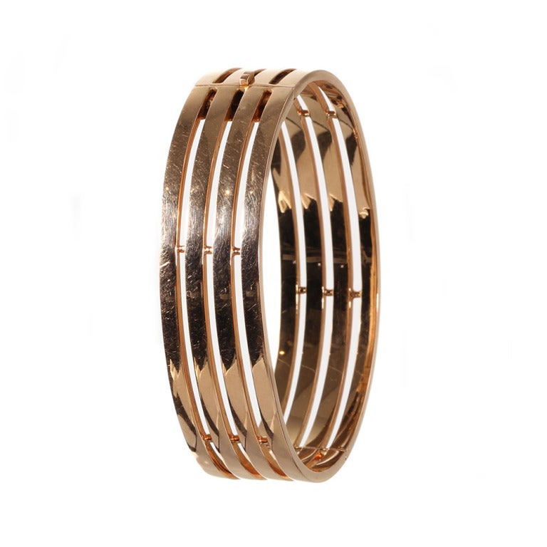 Victorian French 19th Century Rose Gold Bangle