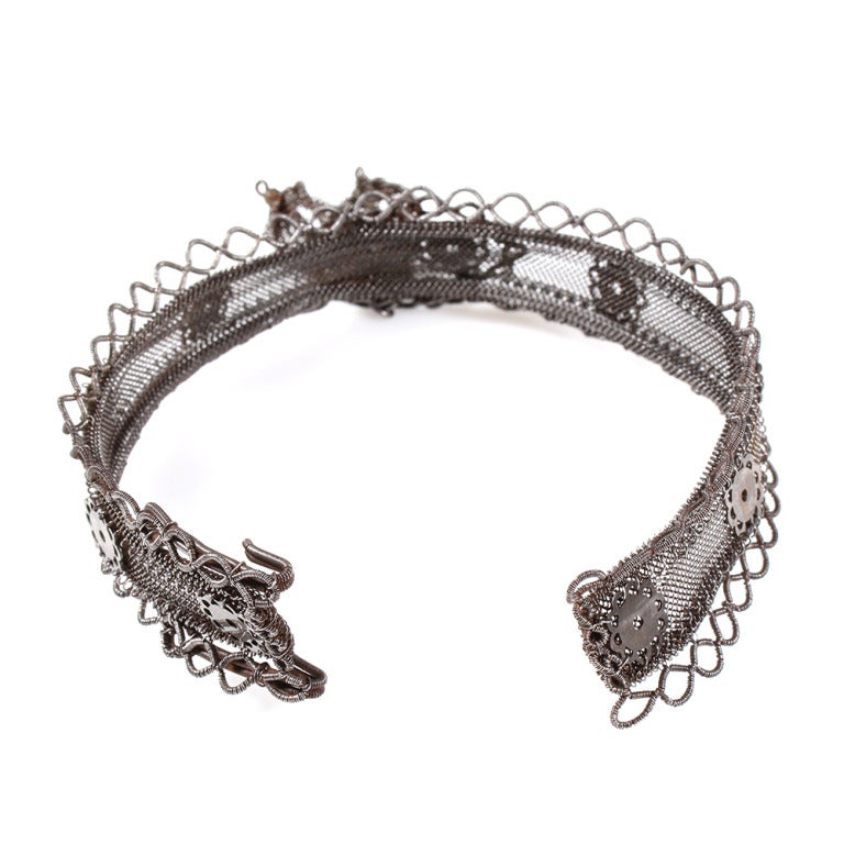 Rare Silesian Iron Wire Work Bracelet For Sale 2