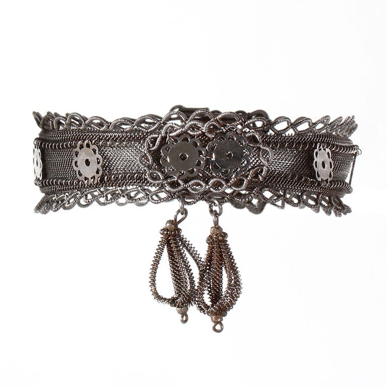 Rare Silesian Iron Wire Work Bracelet For Sale