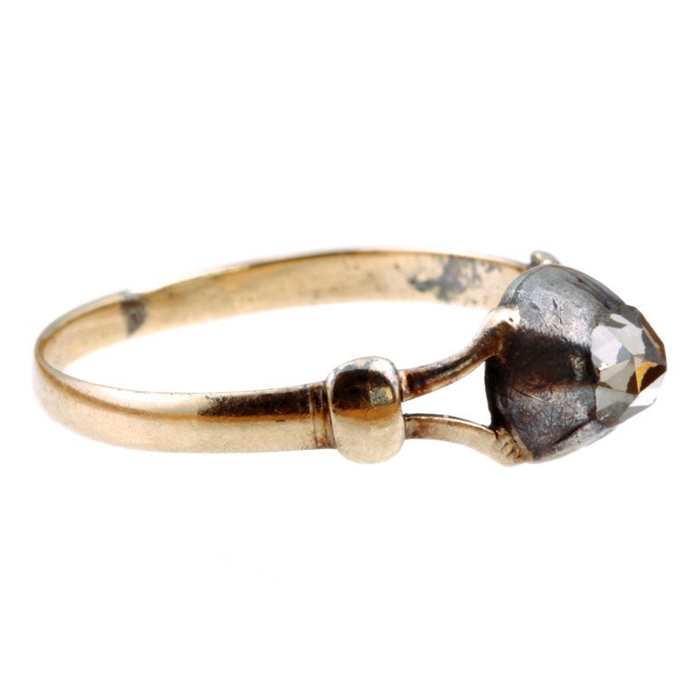 18th Century Georgian Era Rose Cut Solitaire Ring at 1stDibs