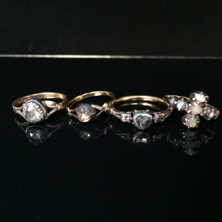 Georgian Era Rose Cut Diamond Five Stone Ring 2