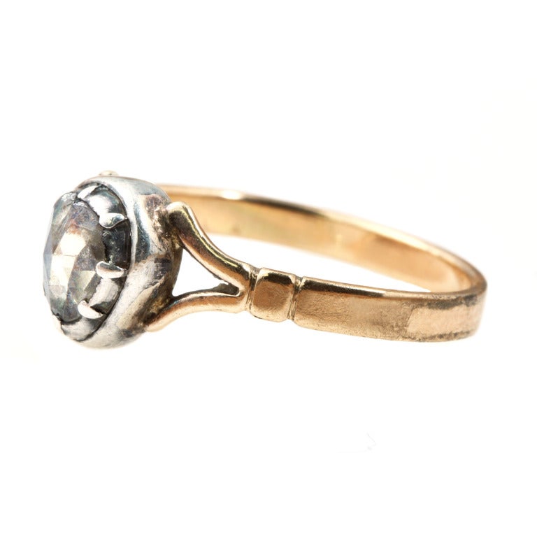 Women's Georgian Era Pear-Shaped Rose Cut Diamond Solitaire Ring