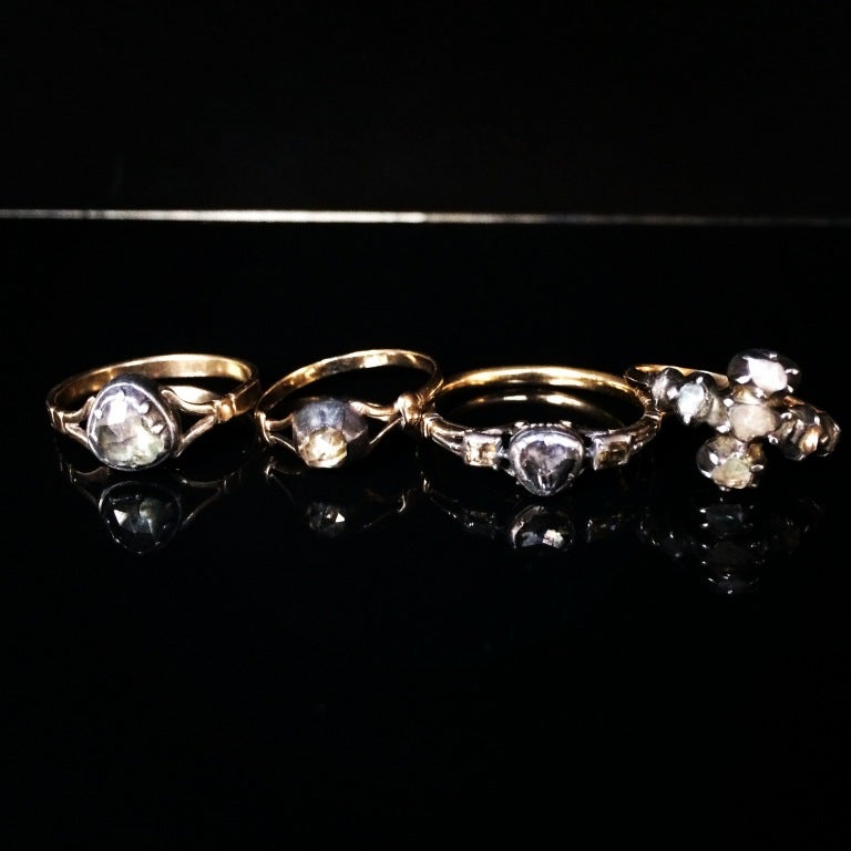 Georgian Era Pear-Shaped Rose Cut Diamond Solitaire Ring 2