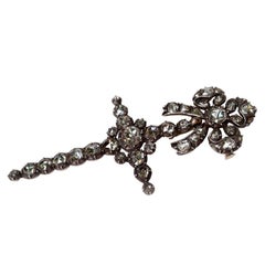Antique 18th Century Rose Cut Diamond Cross Brooch/Pendant