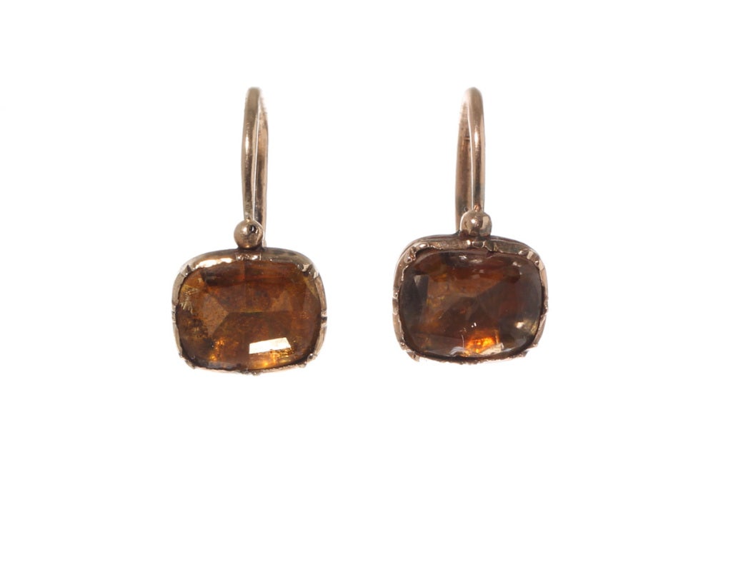 Foiled Rock Crystal Earrings In Good Condition In Austin, TX