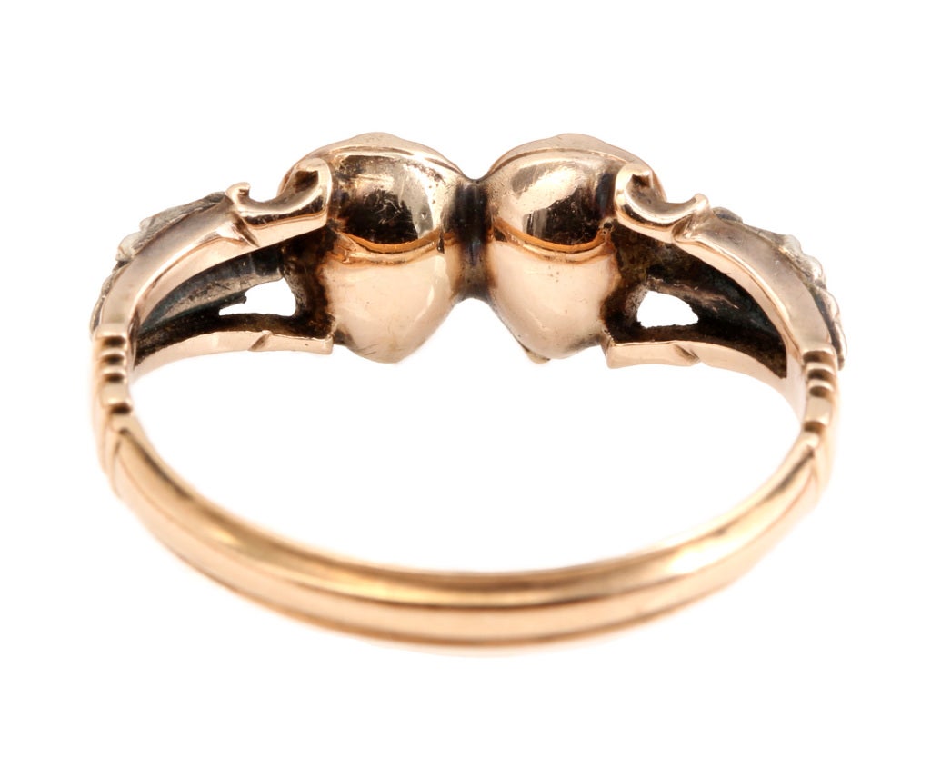Georgian Antique Garnet Double Heart Ring