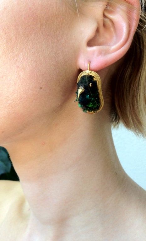 Women's Victorian Taxidermy Hummingbird Earrings