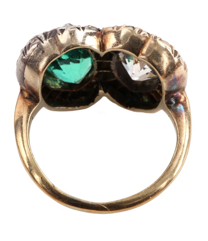 Victorian Twin Heart Ring In Good Condition In Austin, TX