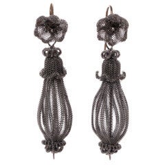 Early 19th Century Prussian-Silesian Iron Wire-Work Earrings