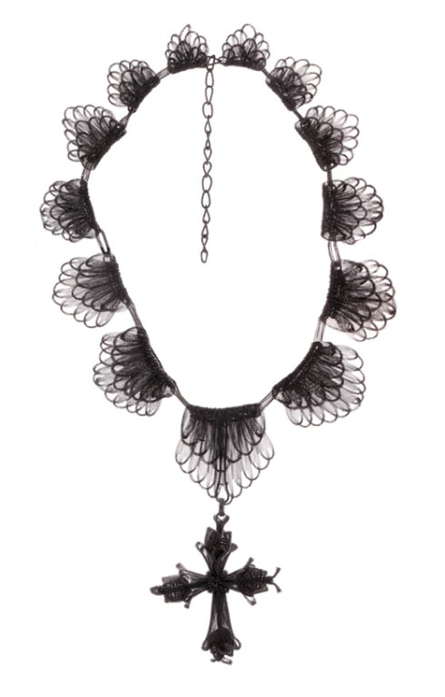 Early 19th Century Prussian-Silesian Iron Wire-Work Necklace