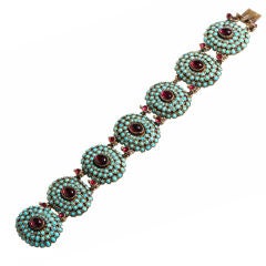 Garnet and Turquoise Austro-Hungarian Bracelet