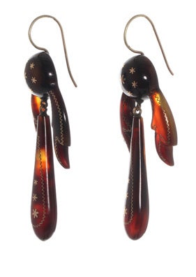 Victorian Piqué Wing Earrings