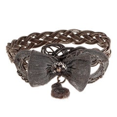 Antique Silesian Iron Wire Work Bow Bracelet