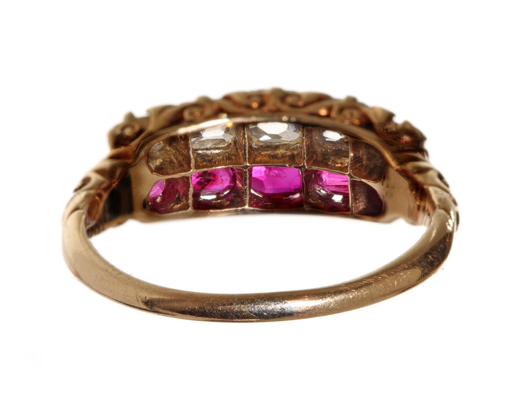 Victorian Ruby and Diamond Ring In Good Condition In Austin, TX