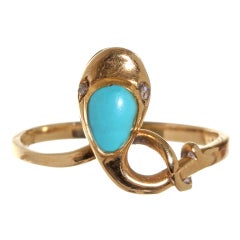 Victorian Persian Turquoise Snake Ring
