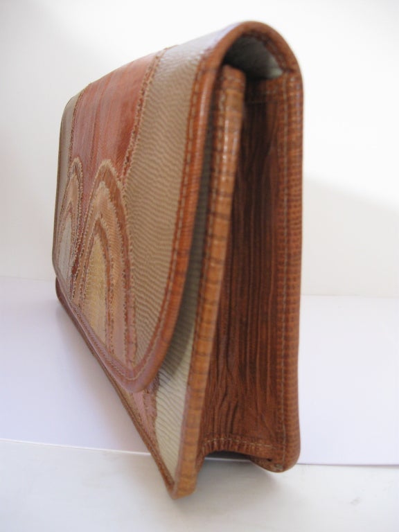 Women's Snakeskin Envelope Clutch Bag By Carlos Falchi For Sale