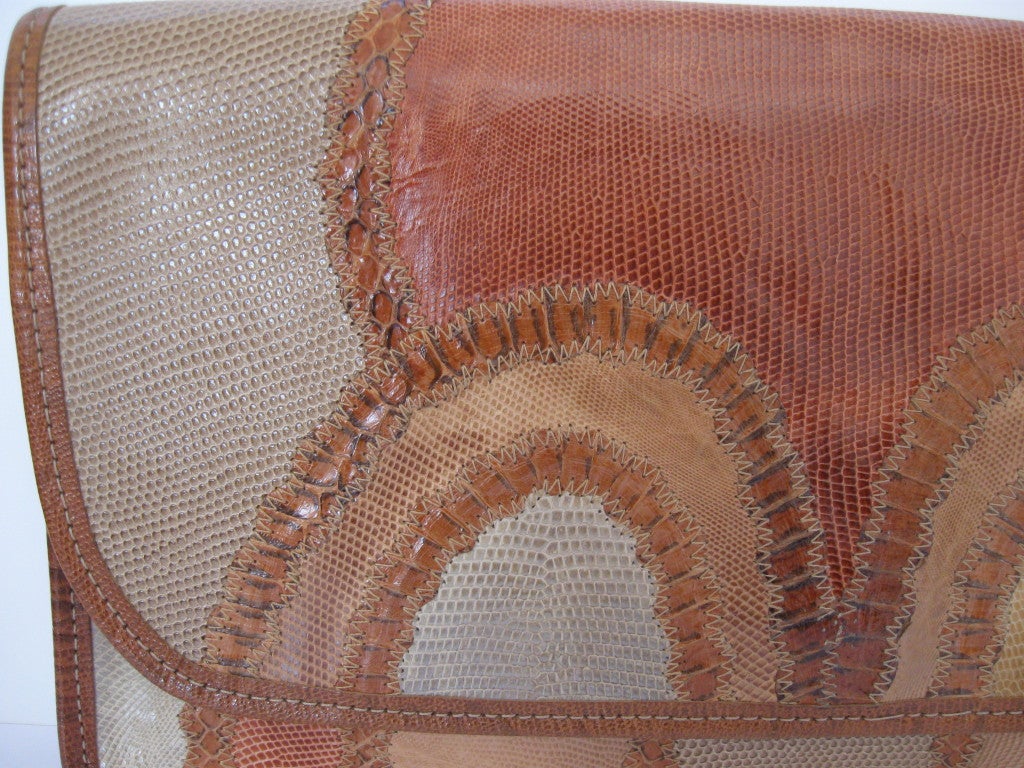 Snakeskin Envelope Clutch Bag By Carlos Falchi For Sale 3