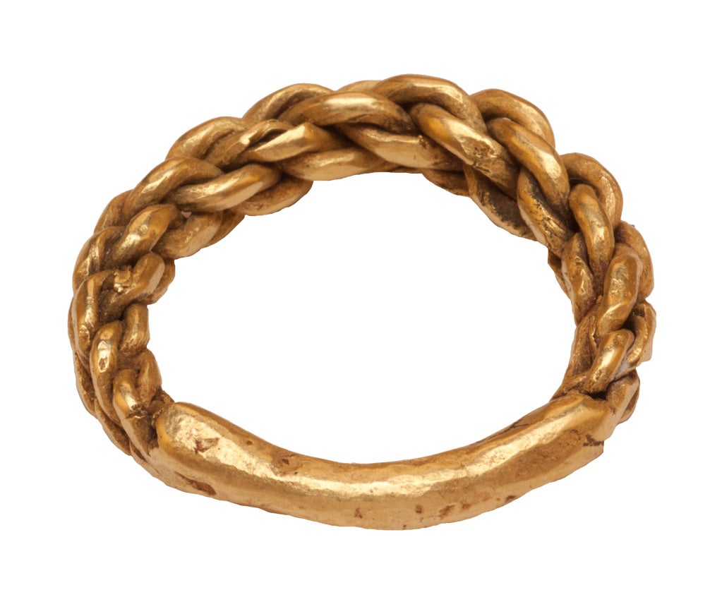 Women's or Men's 9-11th Century Gold Braided Ring