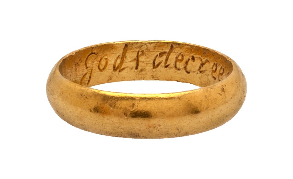 Renaissance posy ring "God's decree well pleseth me"