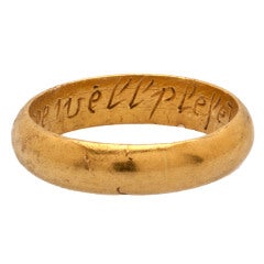 Renaissance posy ring "God's decree well pleseth me"