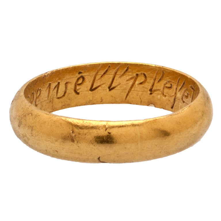 Renaissance posy ring "God
s decree well pleseth me" For Sale