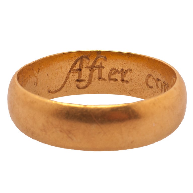 Renaissance Posy Ring "After Consent Ever Content" For Sale