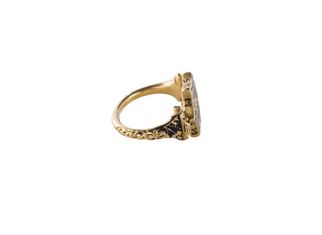 Women's or Men's Renaissance Memento Mori Ring For Sale