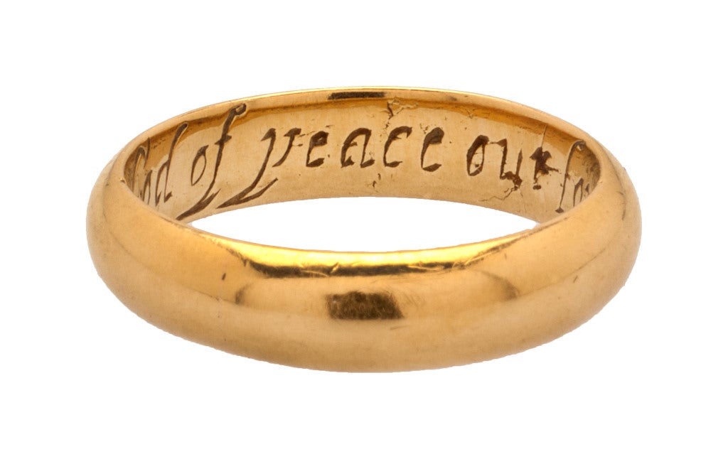 Taking their name from short poems that were literary exercises in Elizabethan England and much cited by Shakespeare, posies were commonplace sentiments often inscribed in rings. This motto occurs only once in Evans' repertory (1931, p. 43). 