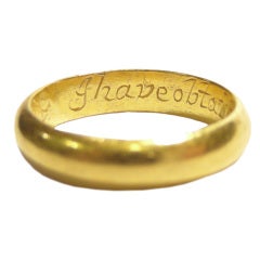Renaissance Posy ring "I have obtained whome God ordaind"