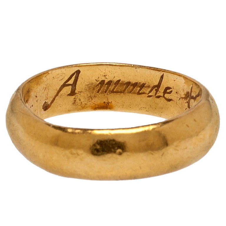 Renaissance Posy Ring "Minde Content Cannot Repent" For Sale
