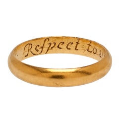 Renaissance Posy Ring "Respect To You Is Only Due"