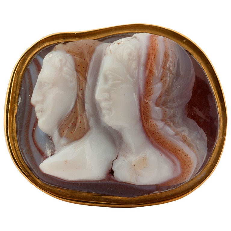 Renaissance Cameo Ring with Double Portrait For Sale