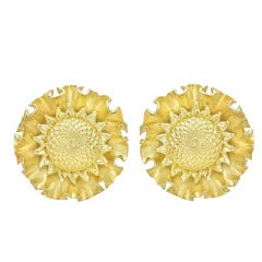 Large Gold Sunflower Earclips