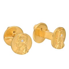 Gold Napoleon Profile Cufflinks