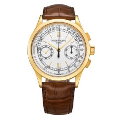 Patek Philippe Yellow Gold Chronograph Wristwatch with Pulsations Ref 5170J