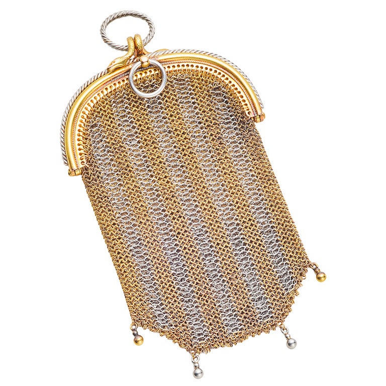 Platinum & Gold Chain Link Coin Purse