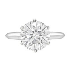 TIFFANY
CO. 3.02 Carat Round Brilliant Diamond Ring TIFFANY
CO. 3.02 Carat Round Brilliant Diamond Ring