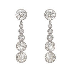 Graduated Diamond Pendant Earrings