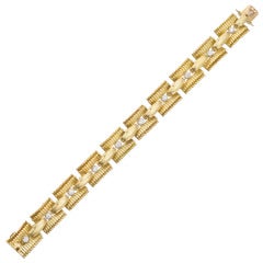 1960's Cartier Gold Diamond Link Bracelet