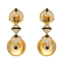 MARINA B Convertible Gem-Set Pendant Earrings