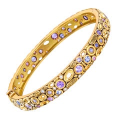 ALEX SEPKUS Gold, Multicolored Sapphire & Diamond Bangle