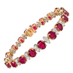 OSCAR HEYMAN Ruby & Diamond Bracelet