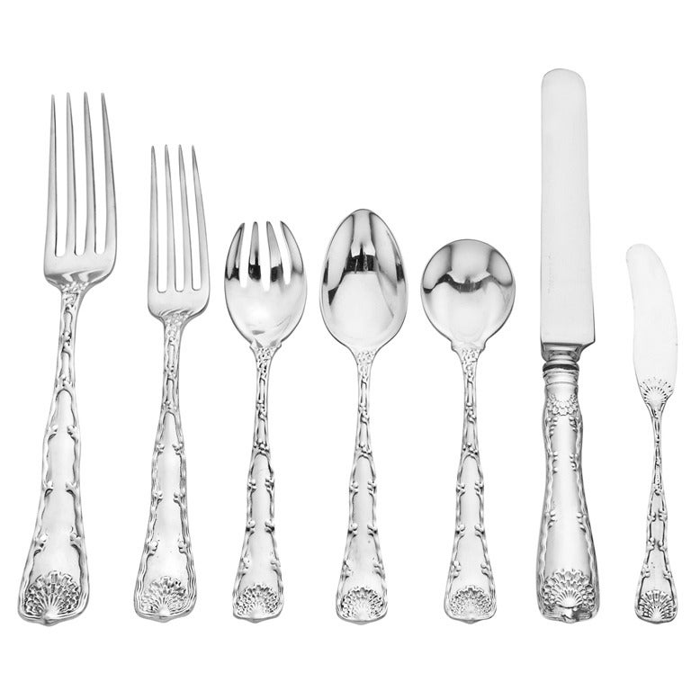 TIFFANY & CO. Silver "Wave Edge" Flatware Set