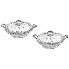 Bailey Banks & Biddle Pair of Silver Covered Entrée Dishes