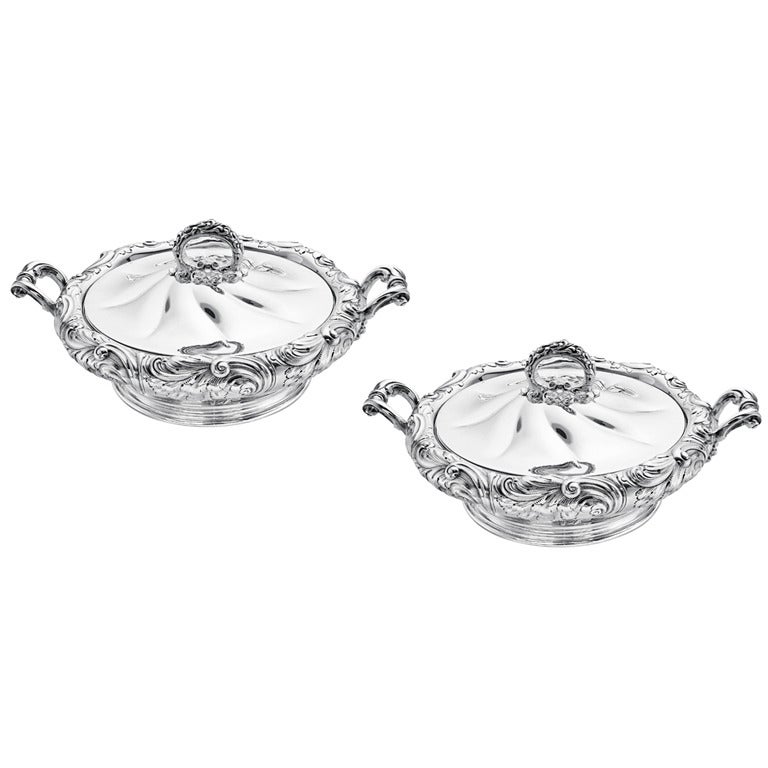 Bailey Banks & Biddle Pair of Silver Covered Entrée Dishes