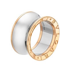 Bulgari 'Anish Kapoor' B.Zero1 Pink Gold and Steel Band Ring