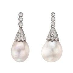 Natural Saltwater Pearl Drop Earrings