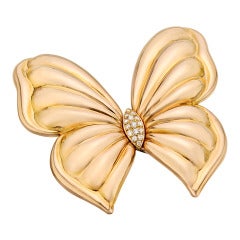 Van Cleef & Arpels Pavé Diamond Gold Butterfly Pin