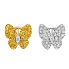 Van Cleef & Arpels Yellow Sapphire Diamond Butterfly Earrings