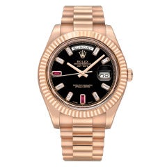 Rolex Everose Gold ​Day-Date II President Wristwatch Ref 218235